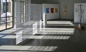 gallery with shadows coming from window