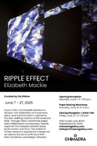 Poster of Ripple Effect by Elizabeth Mackie. A blue mirror effect projected on a wall. 